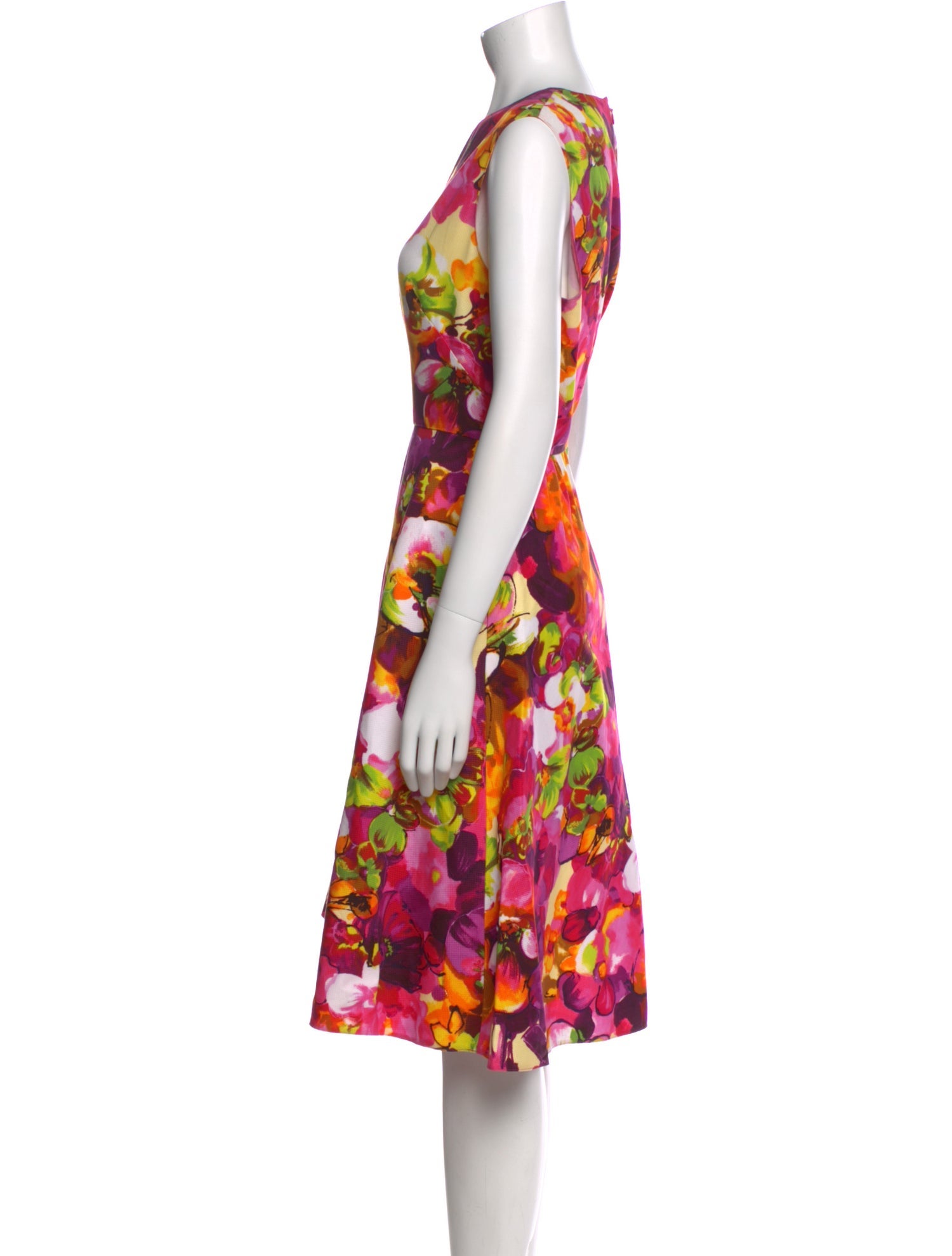 Valentino Floral Print Knee-Length Dress