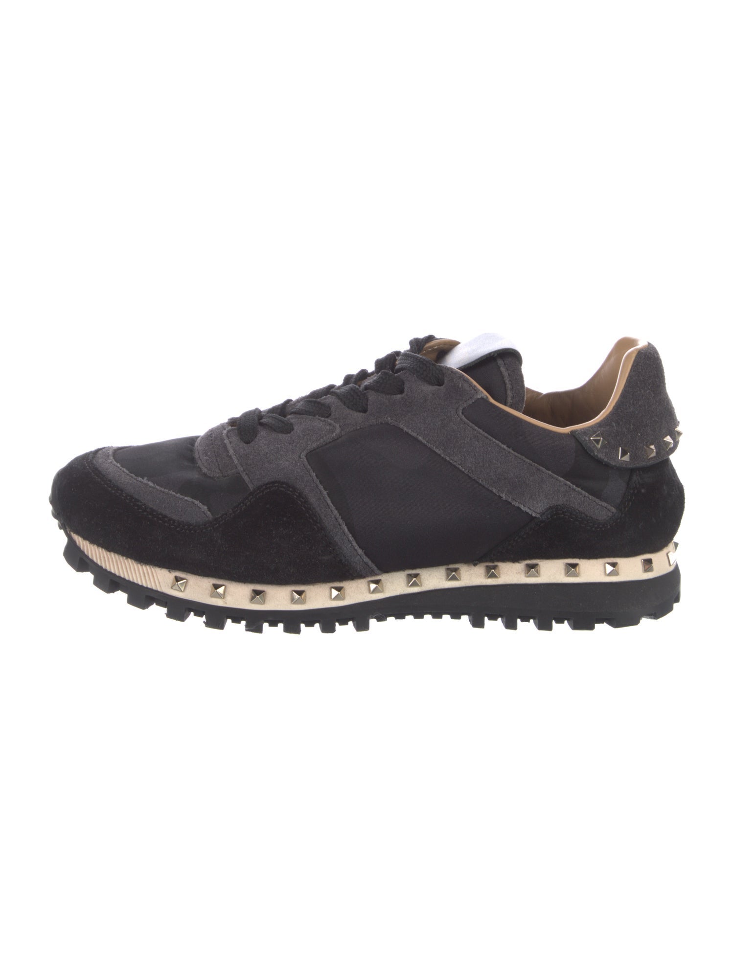Valentino Rockstud Accents Suede Sneakers