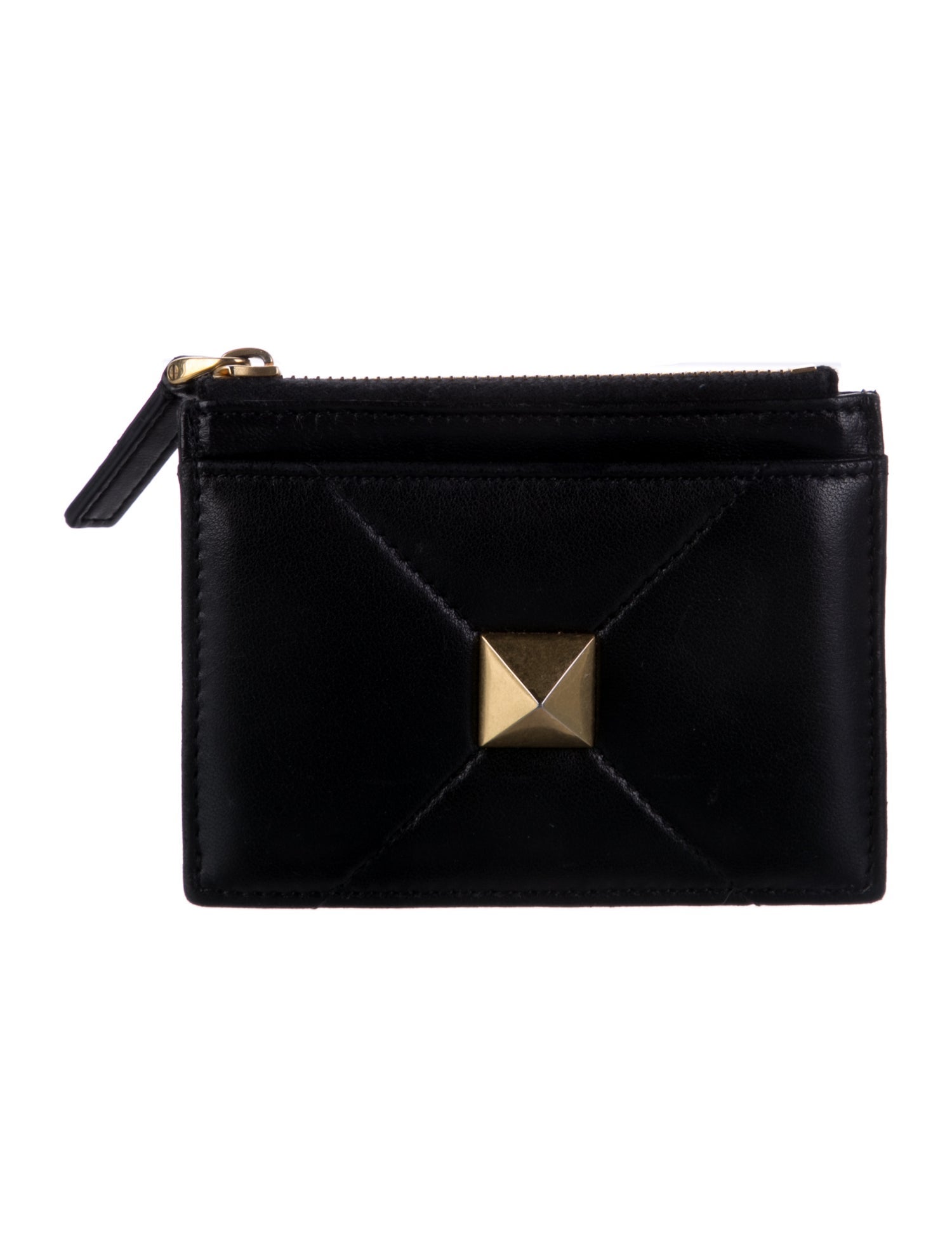 Valentino Roman Stud Leather Card Holder