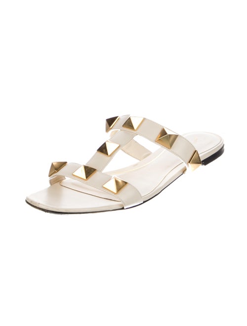 Valentino Rockstud Accents Leather Slides