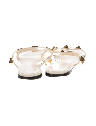 Valentino Rockstud Accents Leather Slides