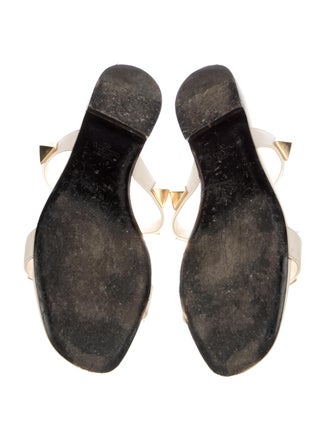 Valentino Rockstud Accents Leather Slides