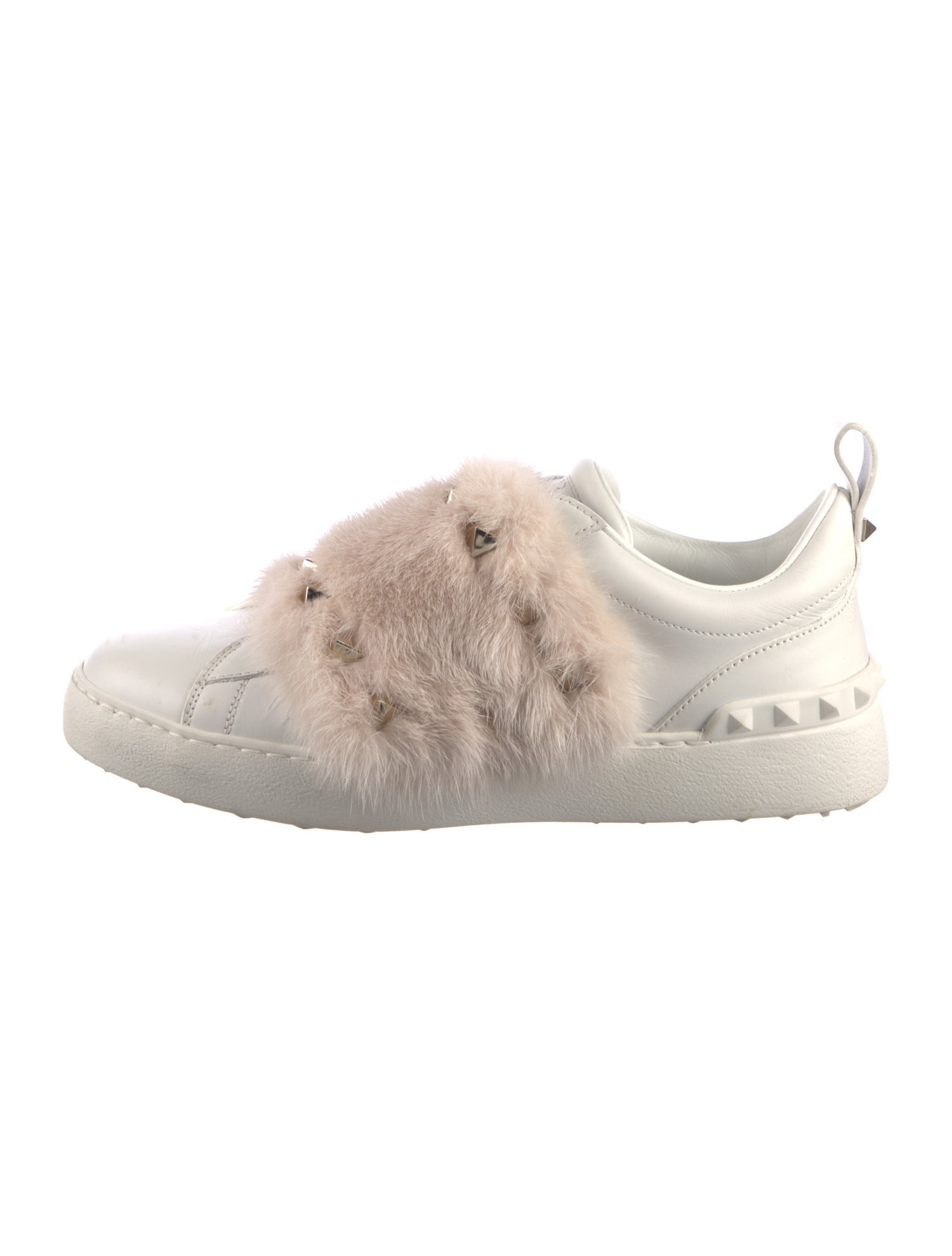 Valentino Rockstud Accents Leather Sneakers