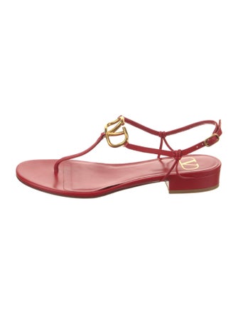 Valentino Leather T-Strap Sandals