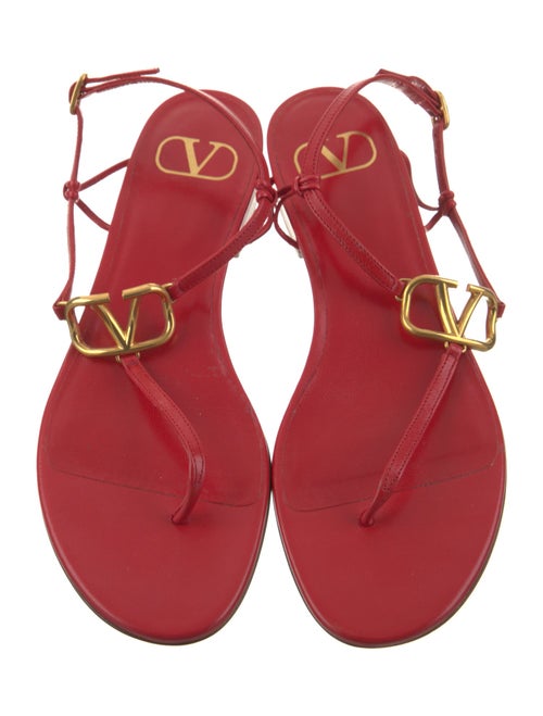 Valentino Leather T-Strap Sandals