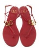 Valentino Leather T-Strap Sandals
