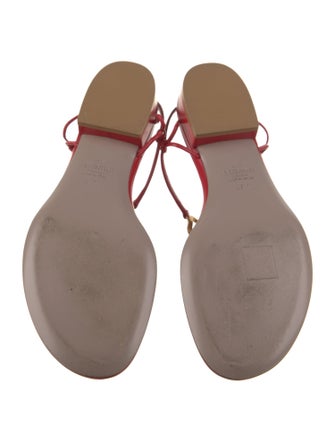Valentino Leather T-Strap Sandals