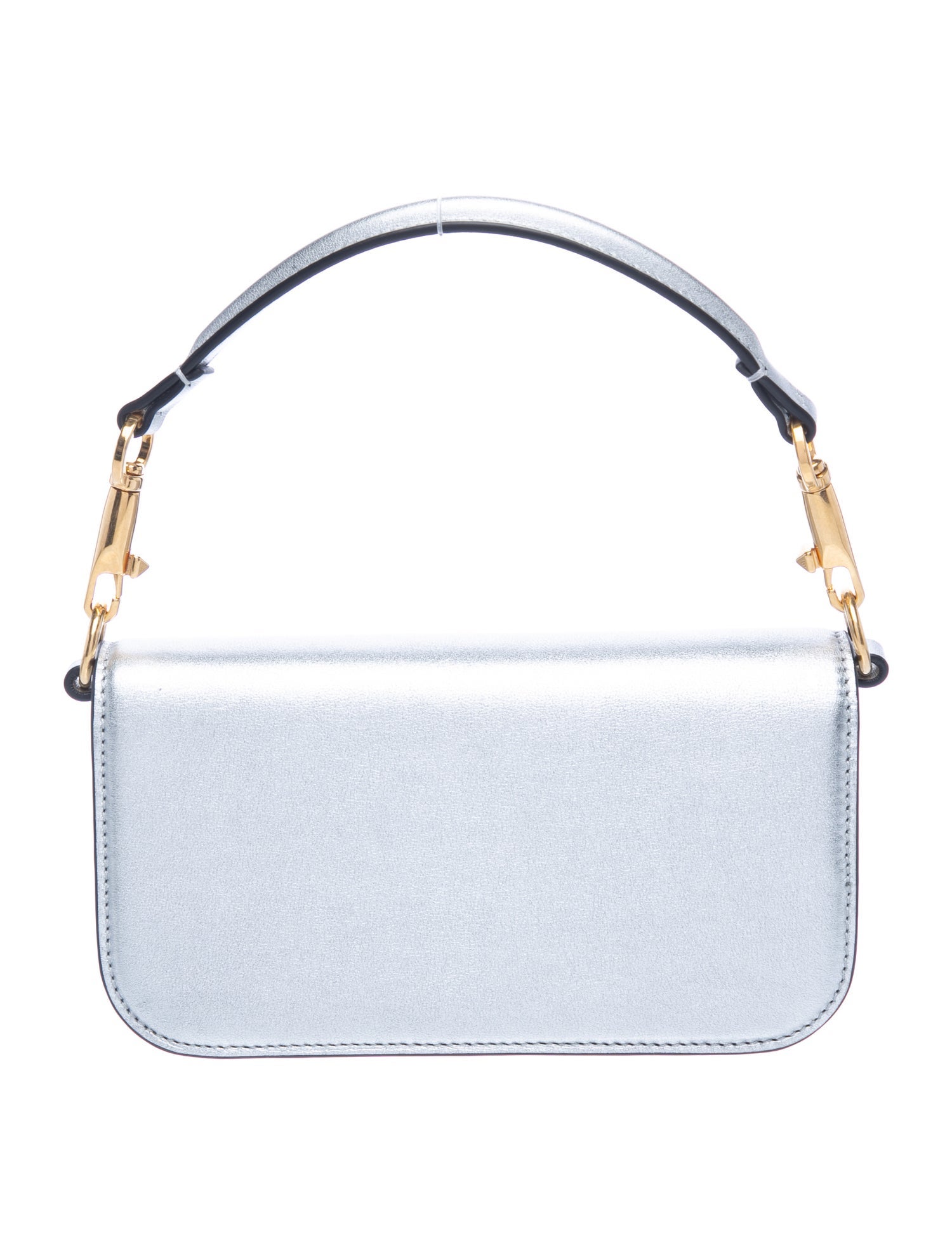 Valentino Leather Garavani Locò Small Shoulder Bag In Laminated Calfskin With Jewel Logo Mini