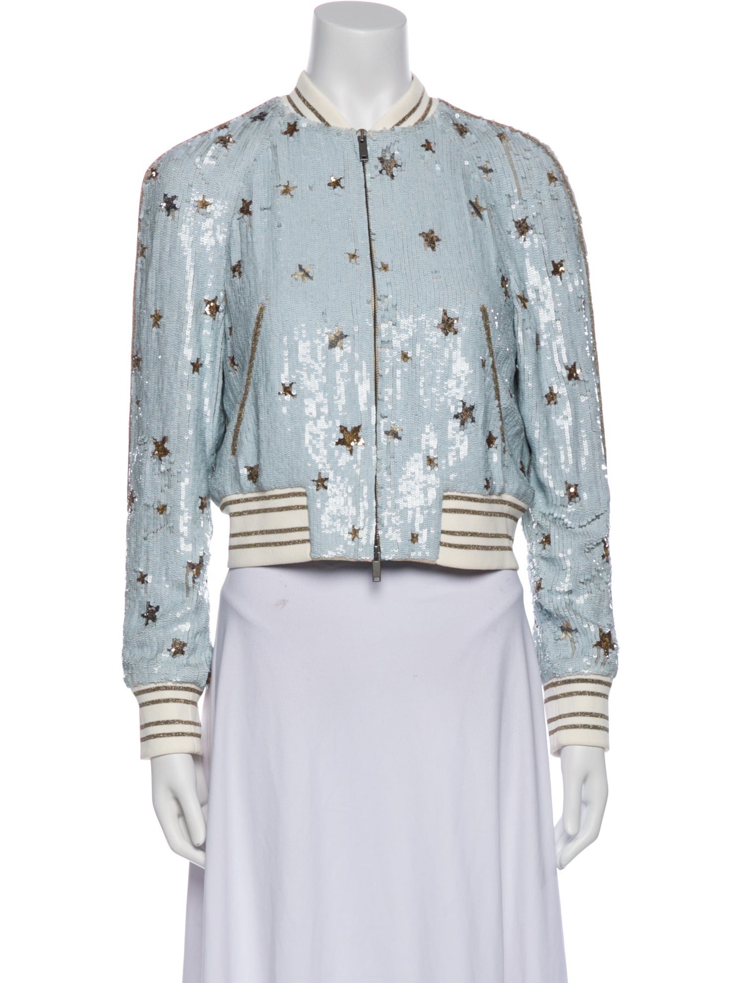 Valentino Silk Printed Denim Jacket
