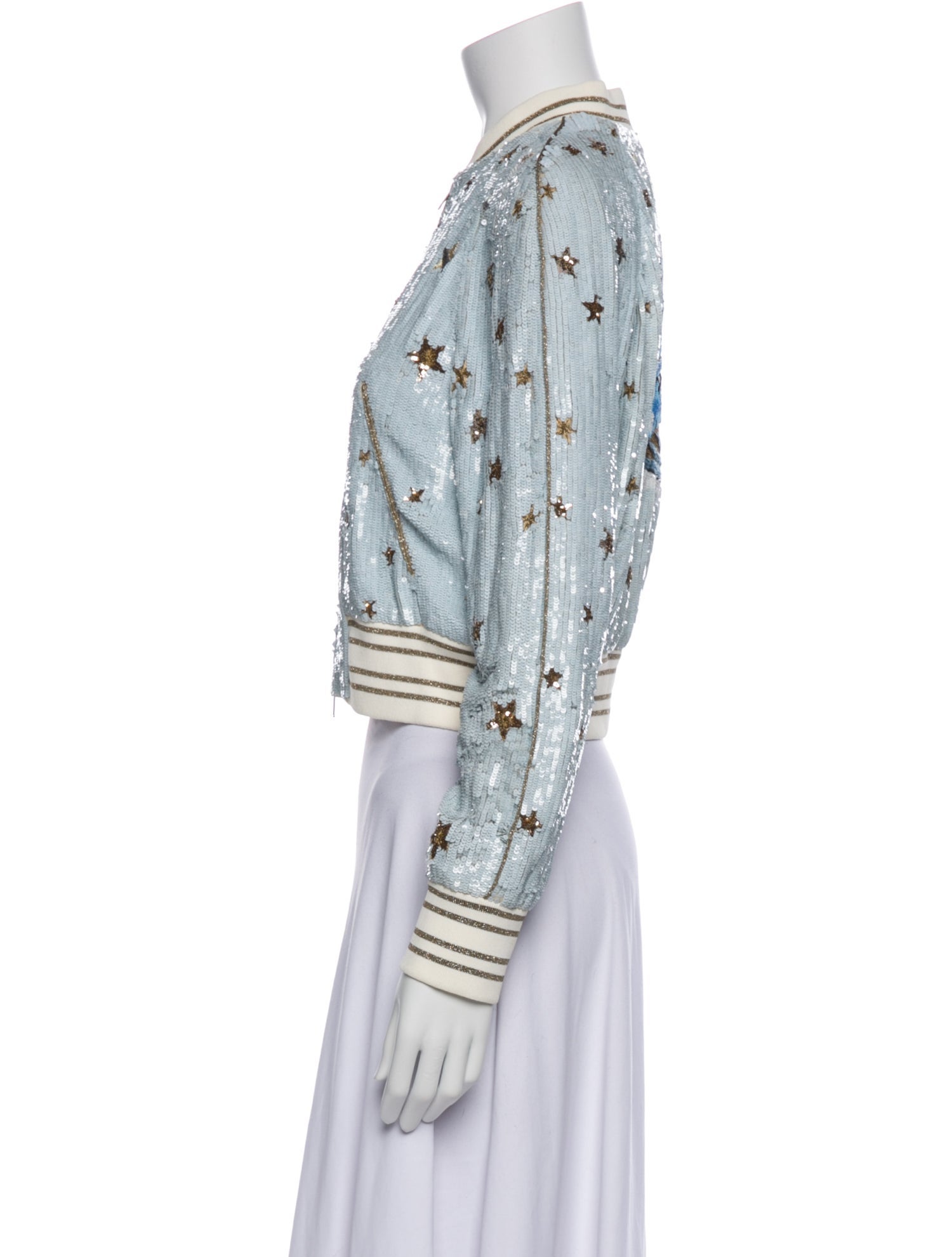 Valentino Silk Printed Denim Jacket