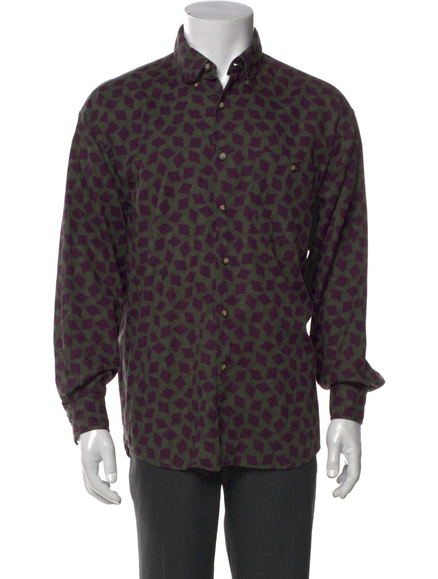 Valentino Printed Long Sleeve Dress Shirt