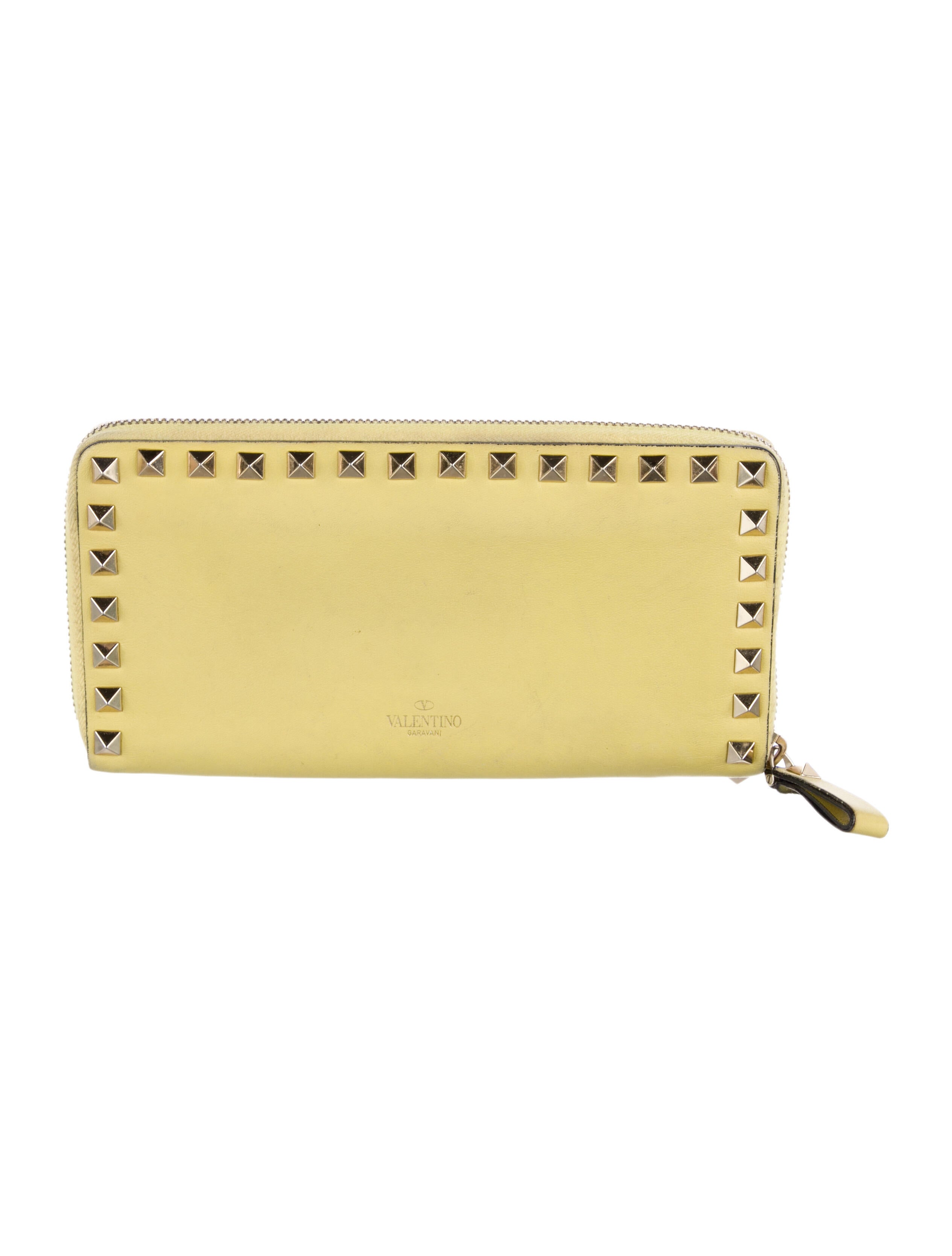 Valentino Rockstud Accents Leather Continental Wallet