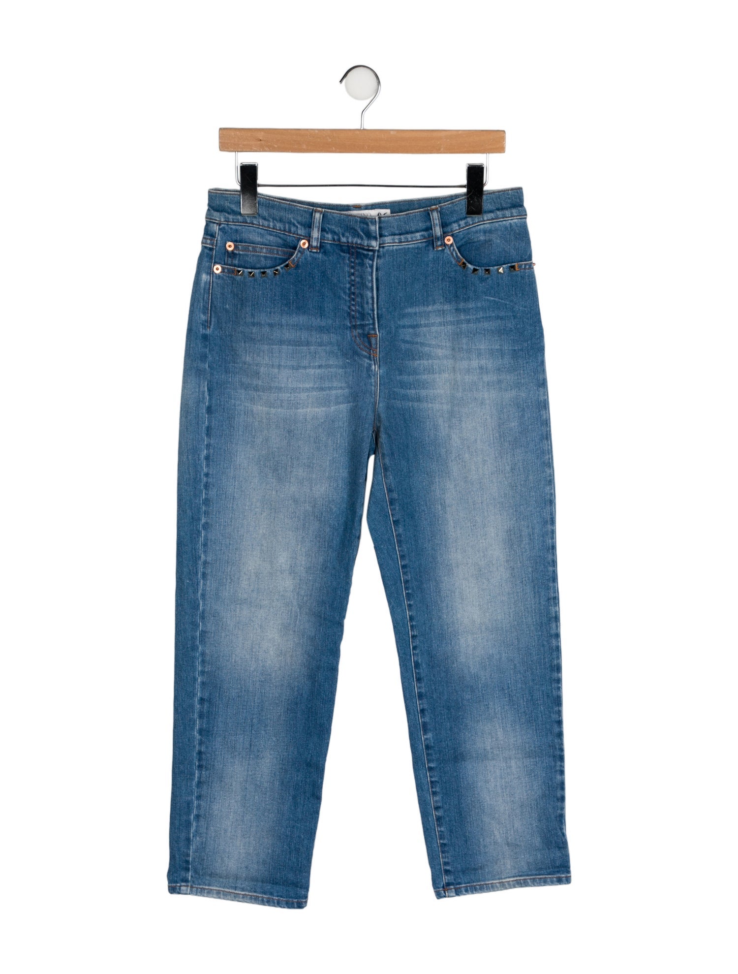 Valentino Mid-Rise Straight Leg Jeans