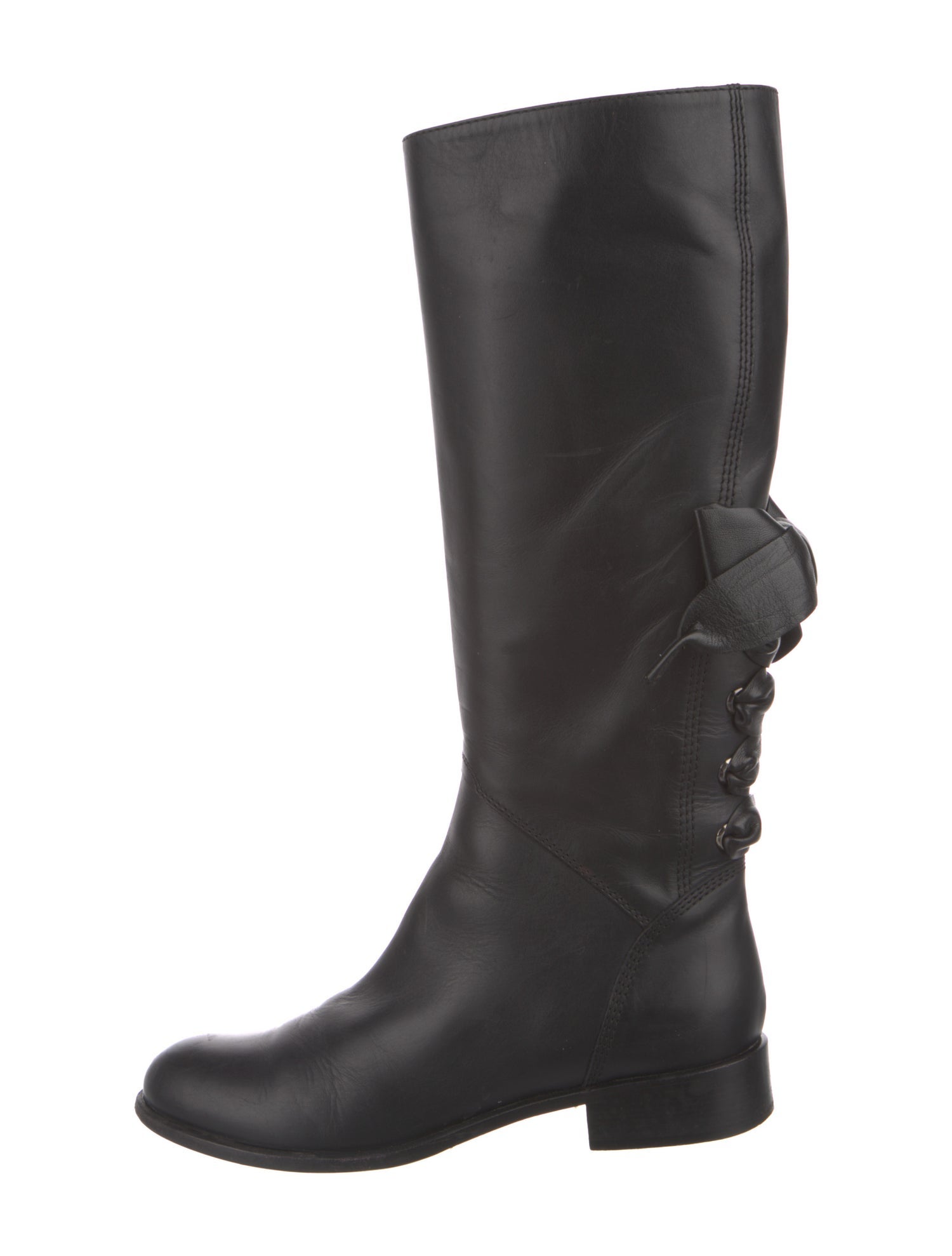 Valentino Leather Riding Boots