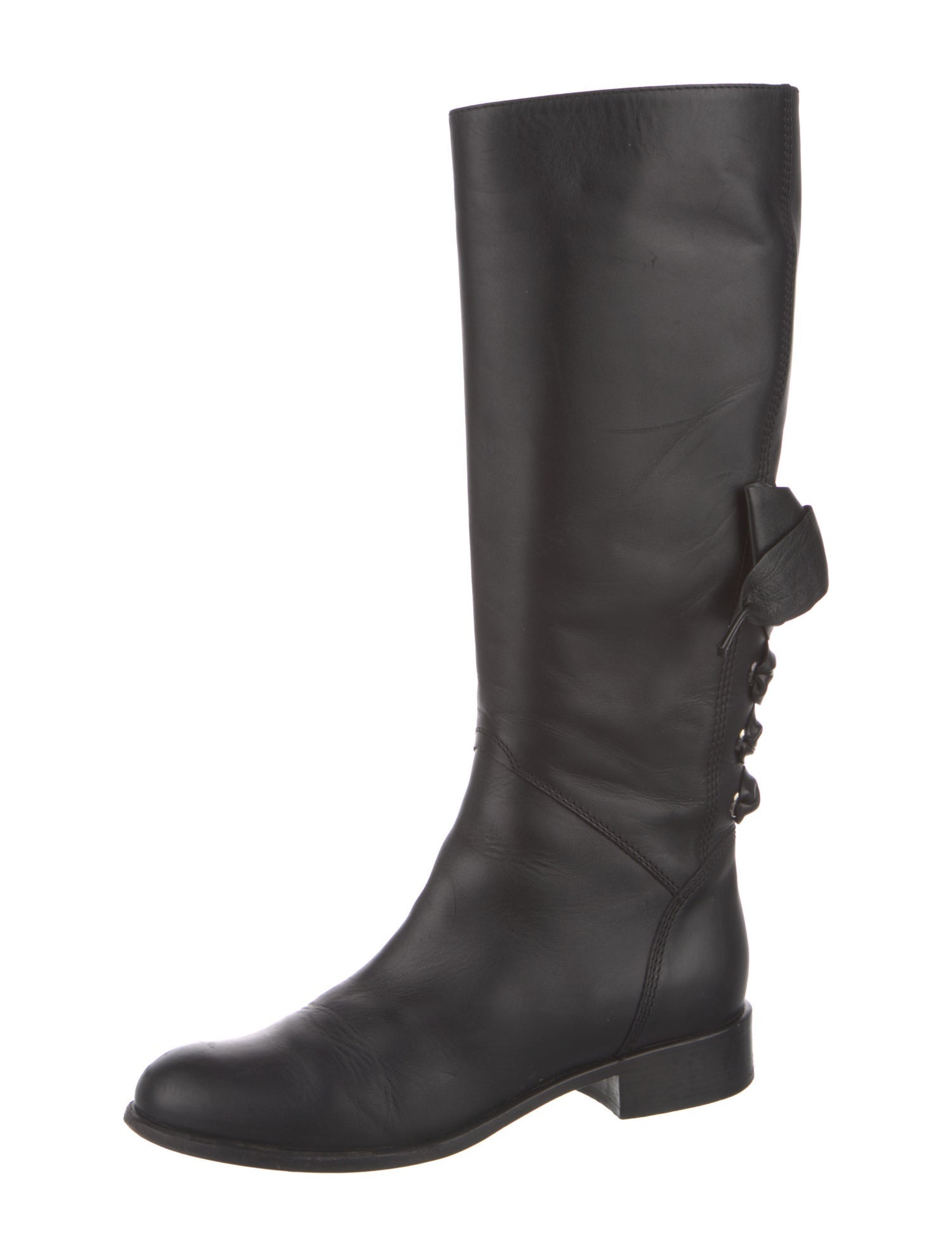Valentino Leather Riding Boots