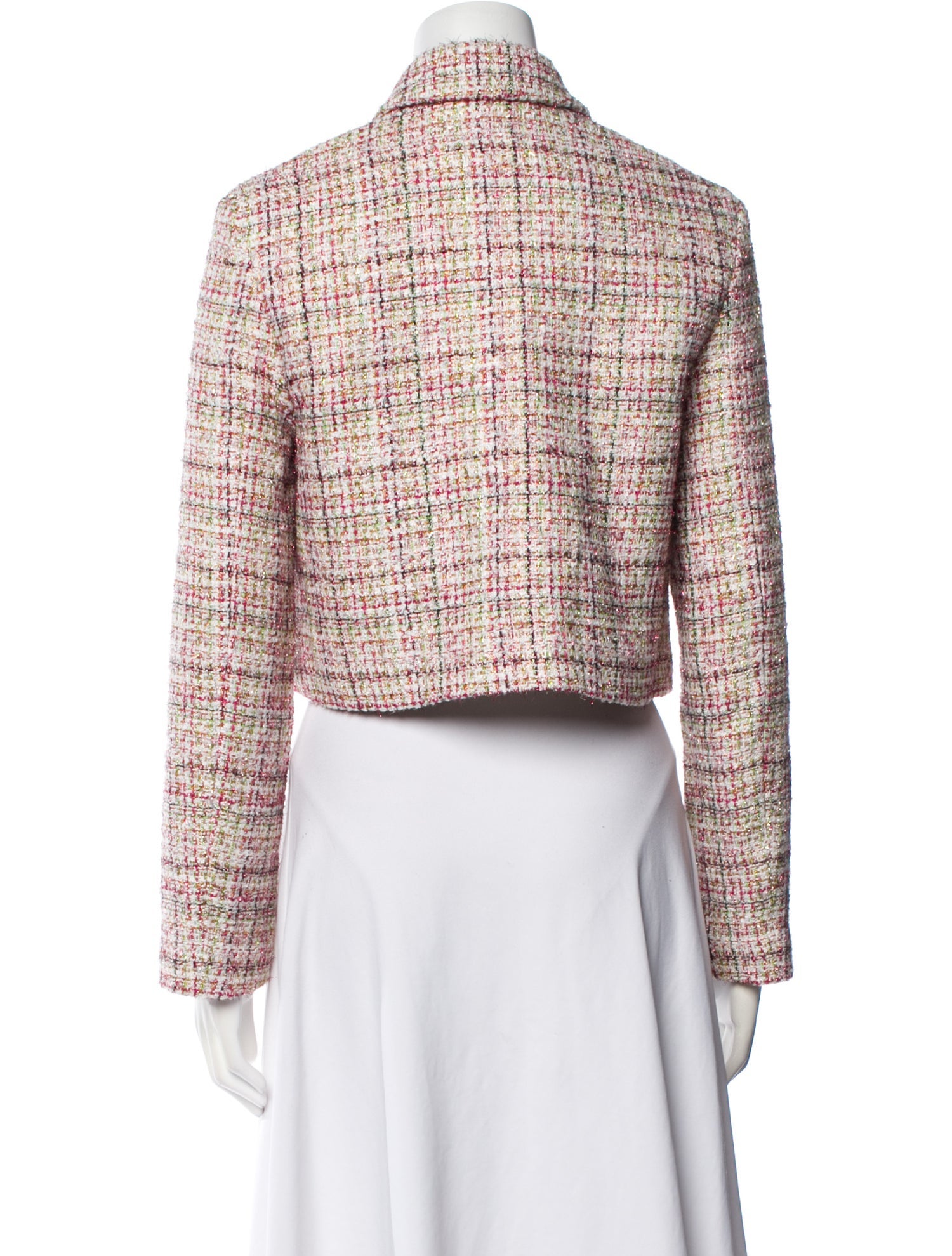 Valentino Tweed Plaid Print Evening Jacket