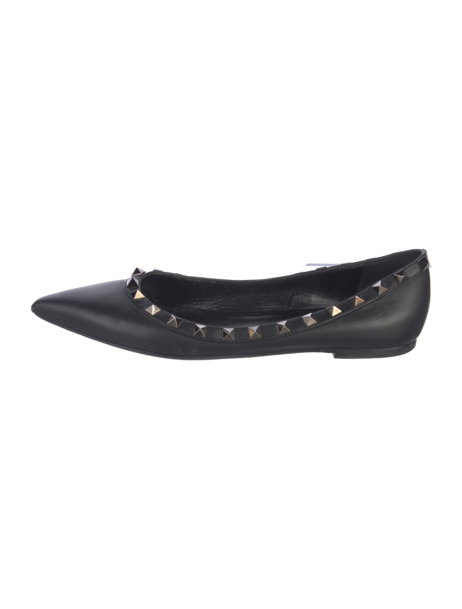 Valentino Rockstud Accents Leather Ballet Flats