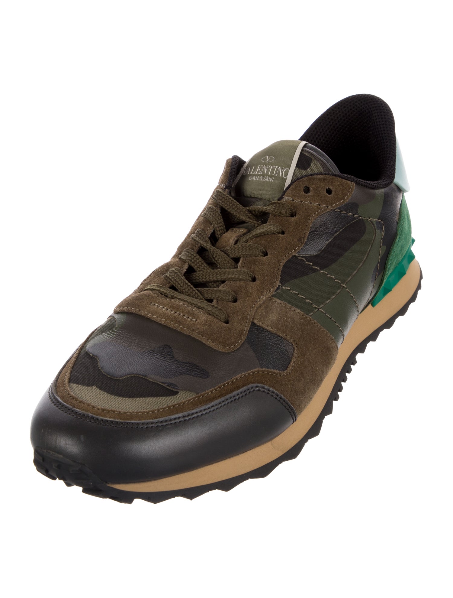 Valentino Leather Printed Sneakers