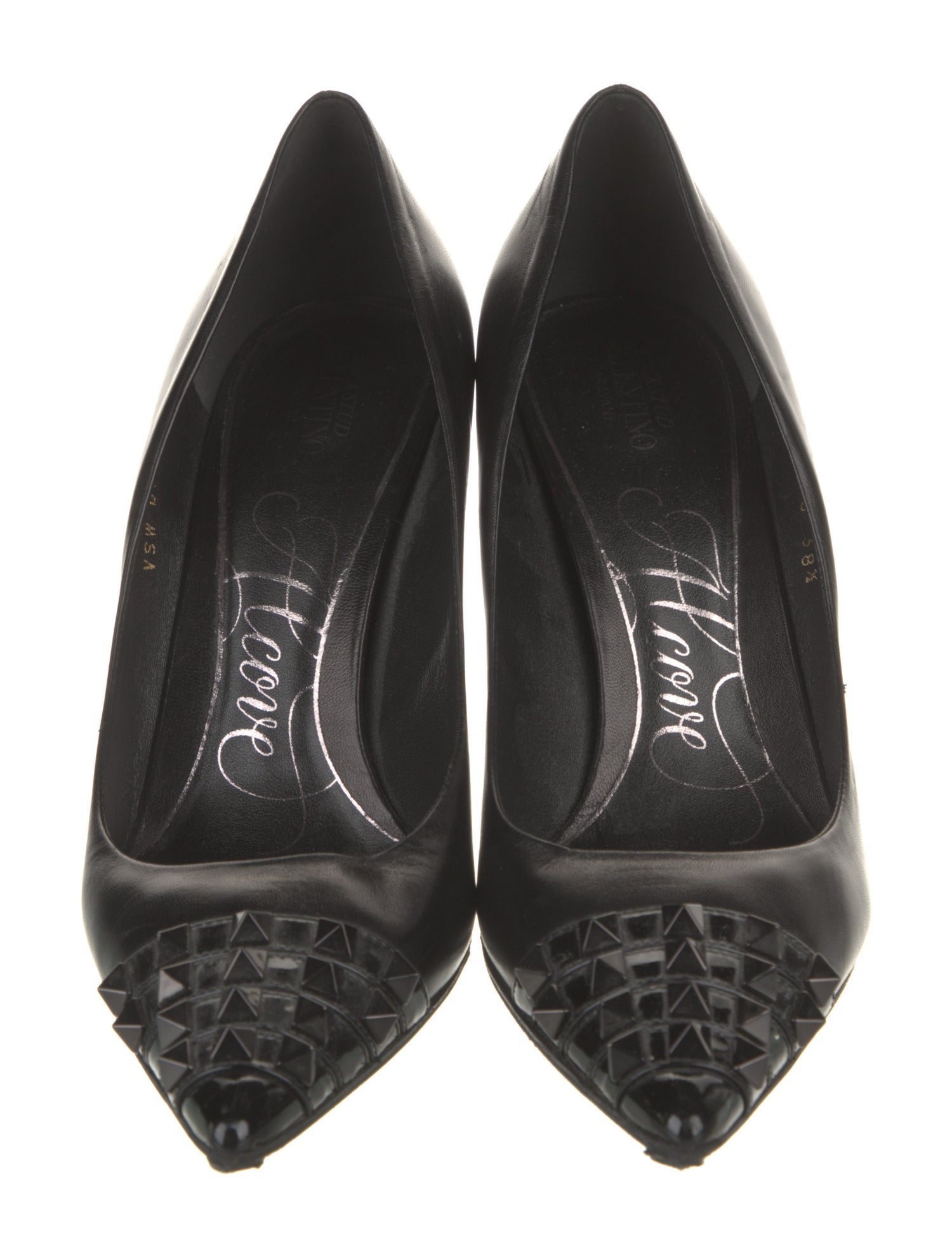 Valentino Rockstud Accents Leather Pumps