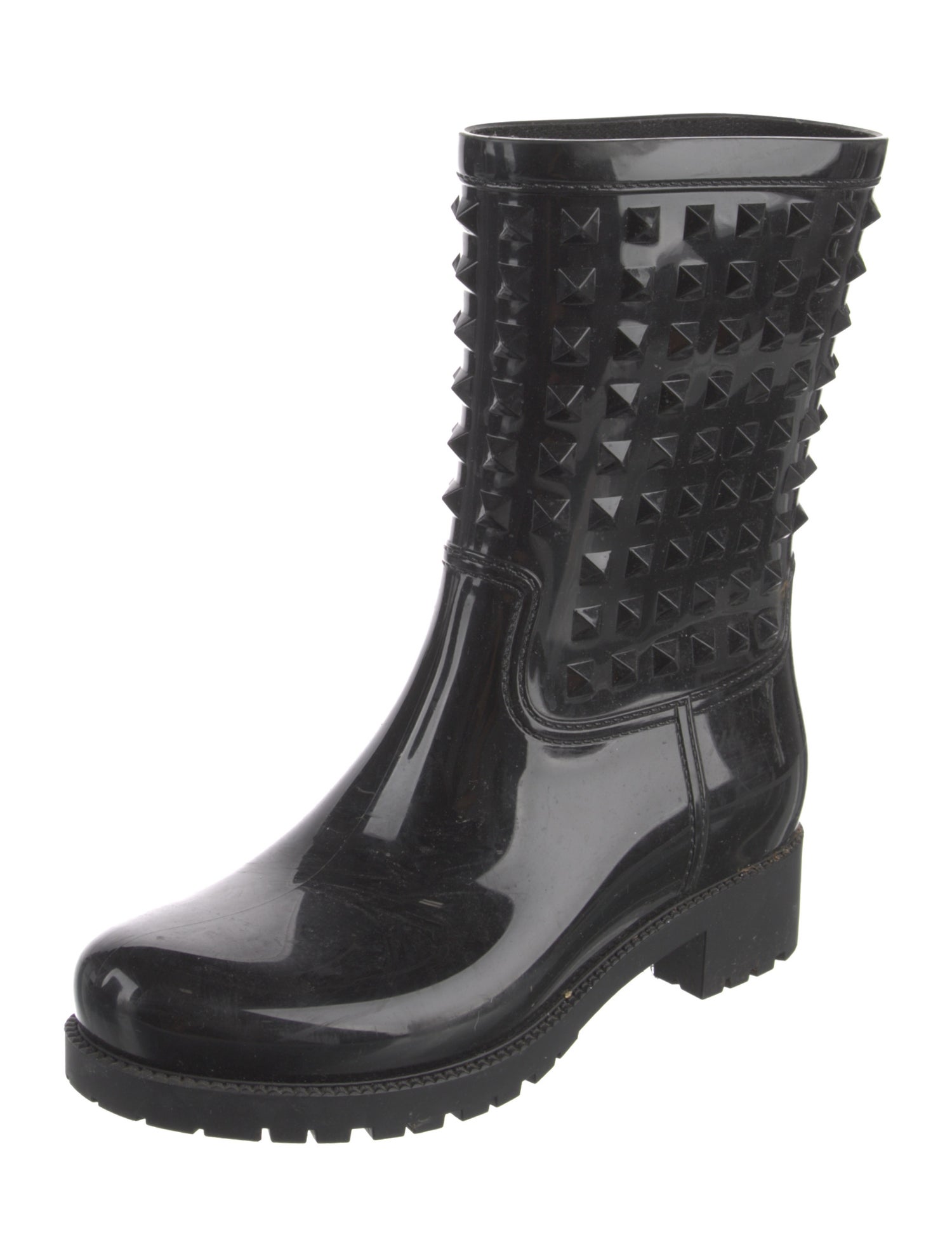 Valentino Rockstud Accents Rubber Rain Boots