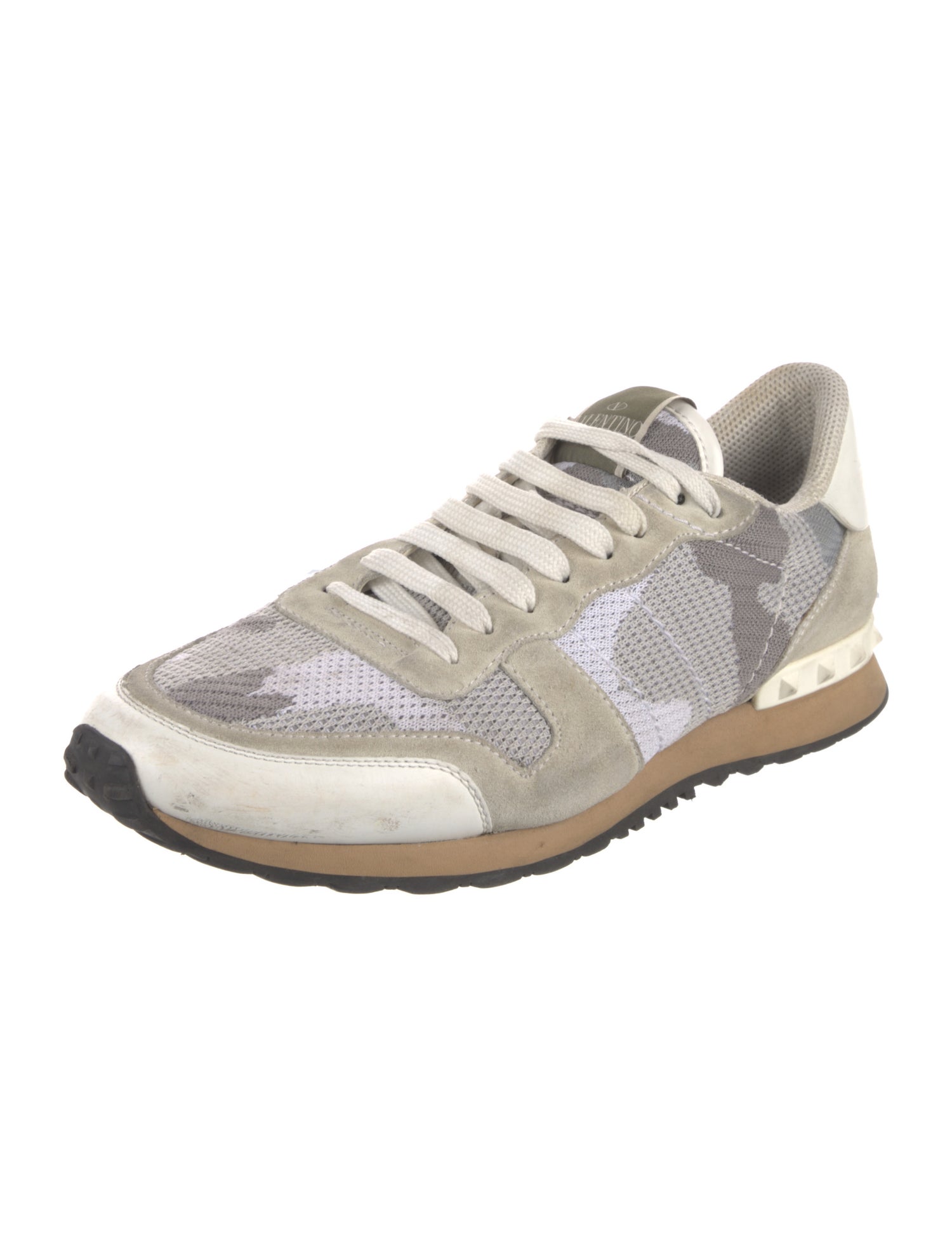 Valentino Rockstud Accents Printed Athletic Sneakers