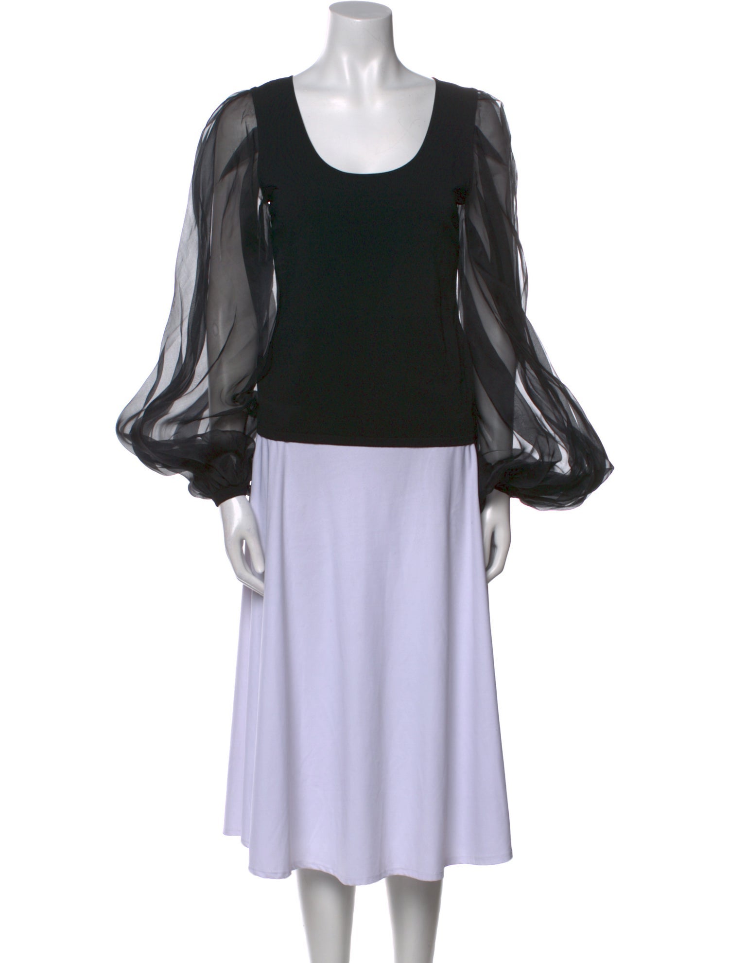 Valentino Scoop Neck Long Sleeve Blouse