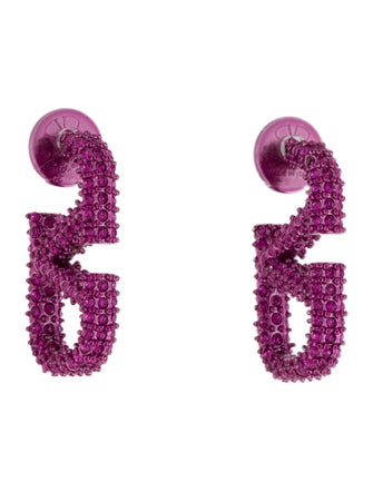Valentino Crystal VLogo Signature Earrings