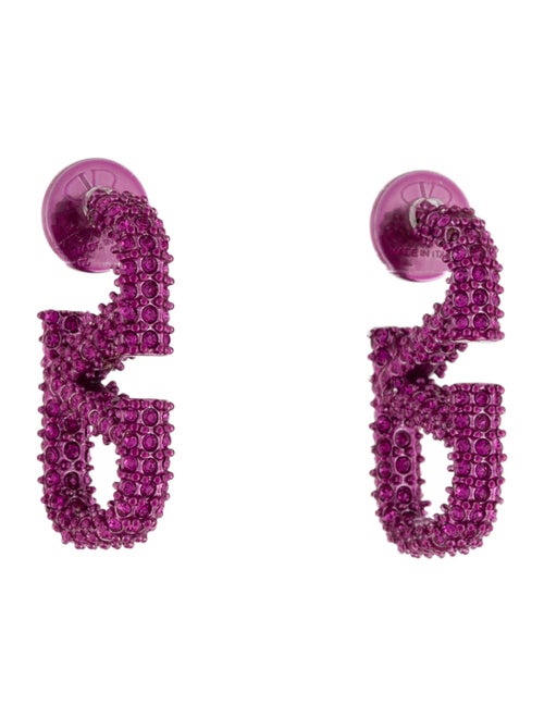 Valentino Crystal VLogo Signature Earrings