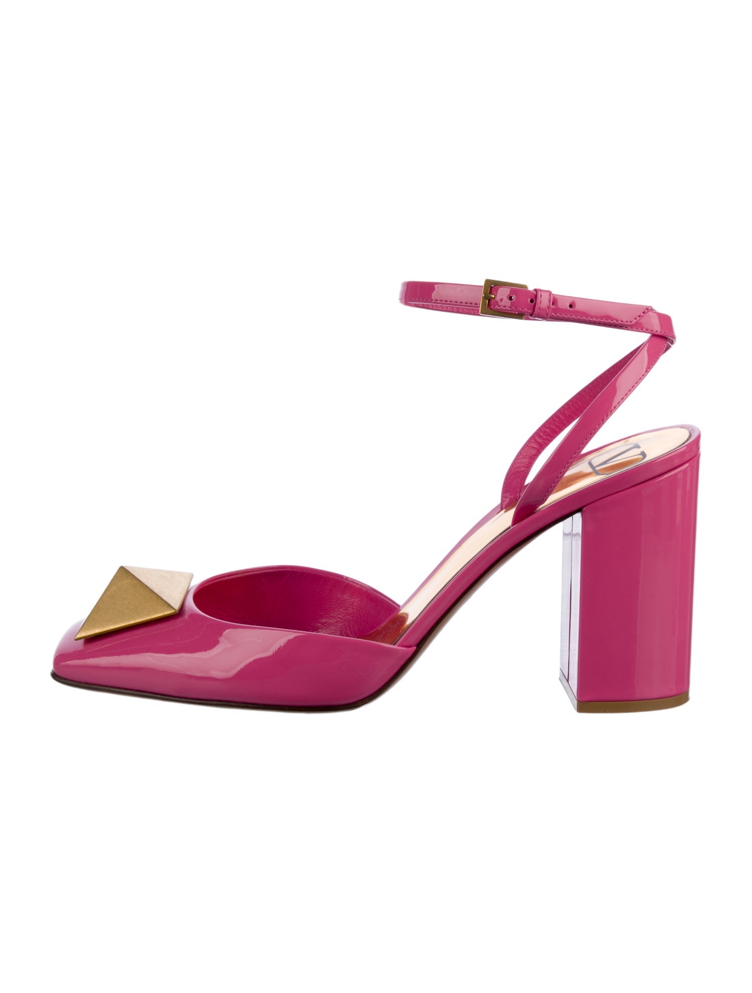 Valentino Rockstud Accents Patent Leather Slingback Pumps