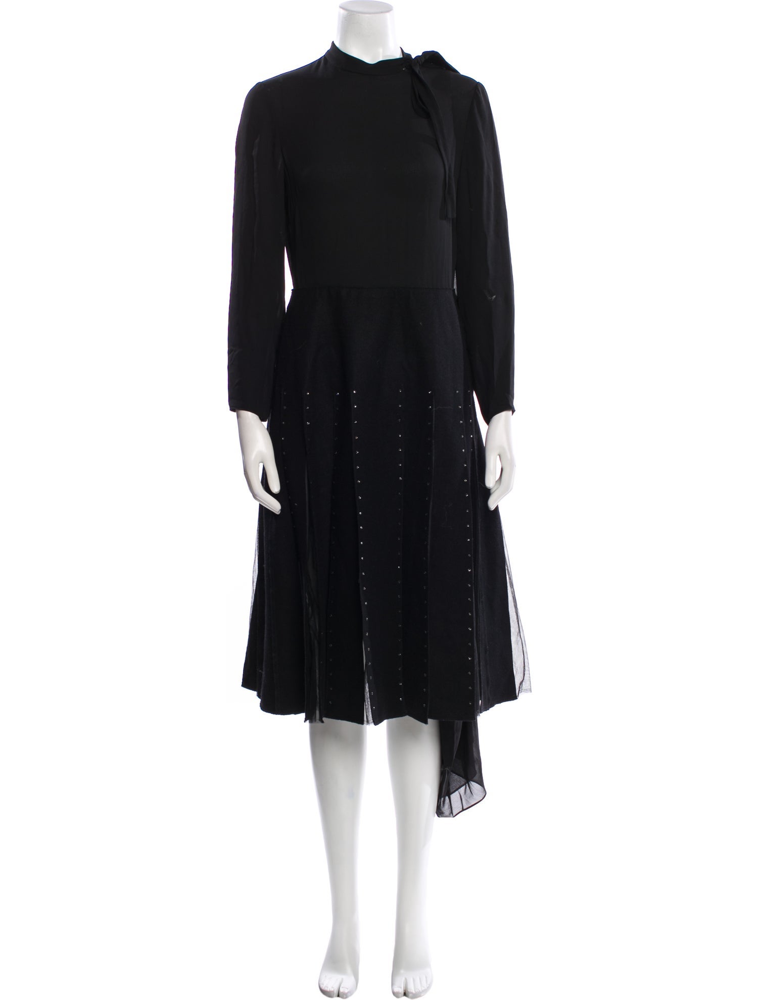 Valentino Mock Neck Knee-Length Dress