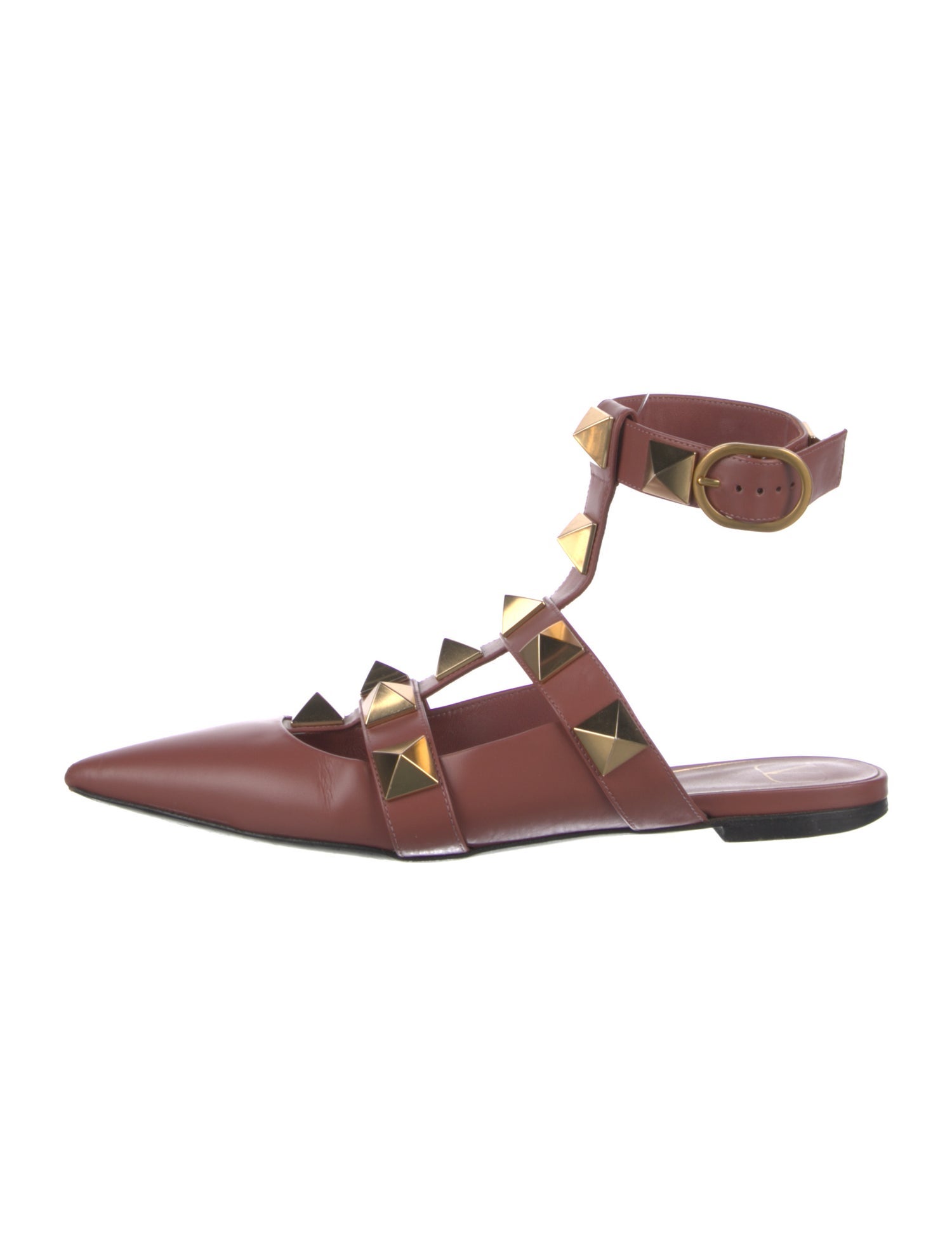 Valentino Rockstud Accents Leather Mules