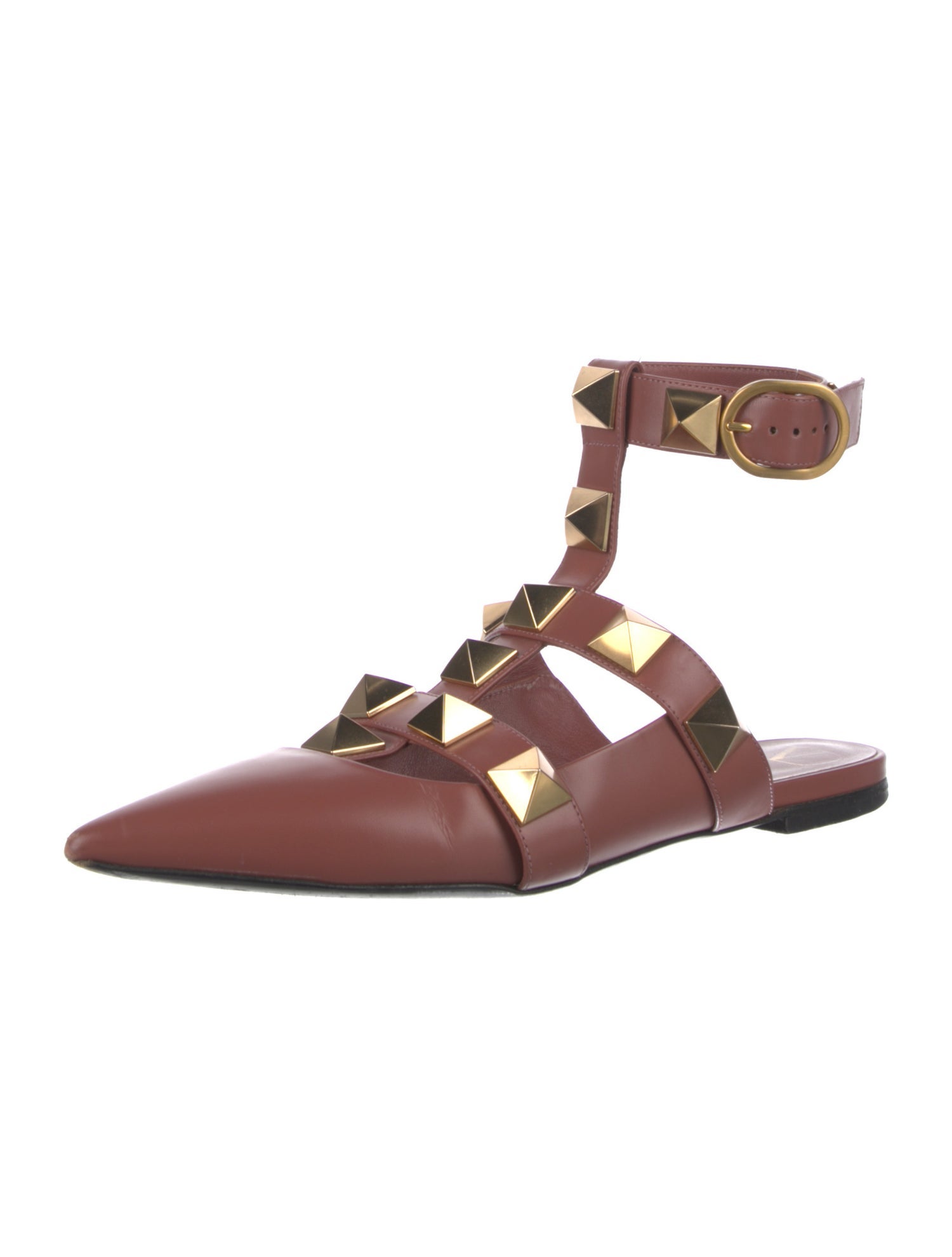 Valentino Rockstud Accents Leather Mules