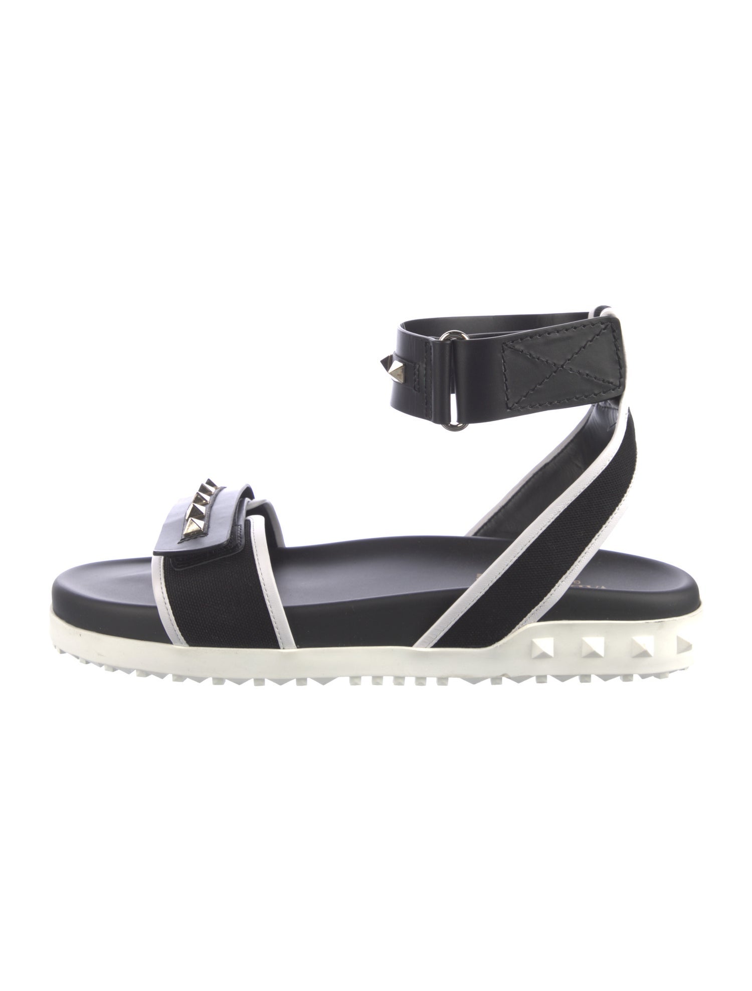 Valentino Rockstud Accents Leather Sandals