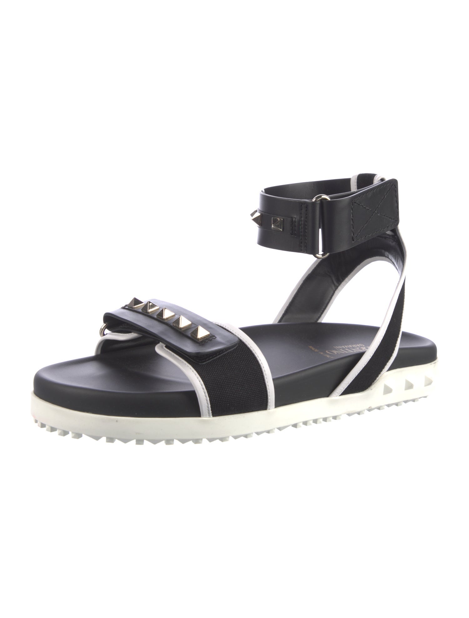 Valentino Rockstud Accents Leather Sandals