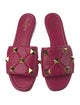 Valentino Quilted Pattern Leather Slides