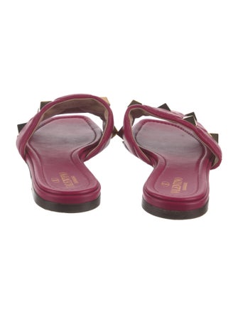 Valentino Quilted Pattern Leather Slides