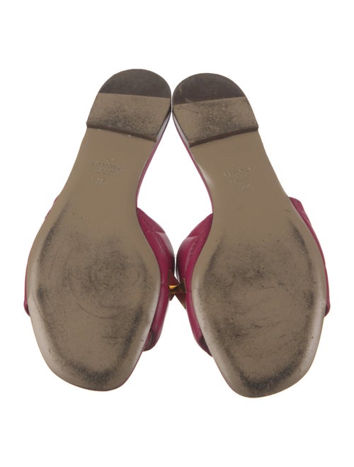Valentino Quilted Pattern Leather Slides