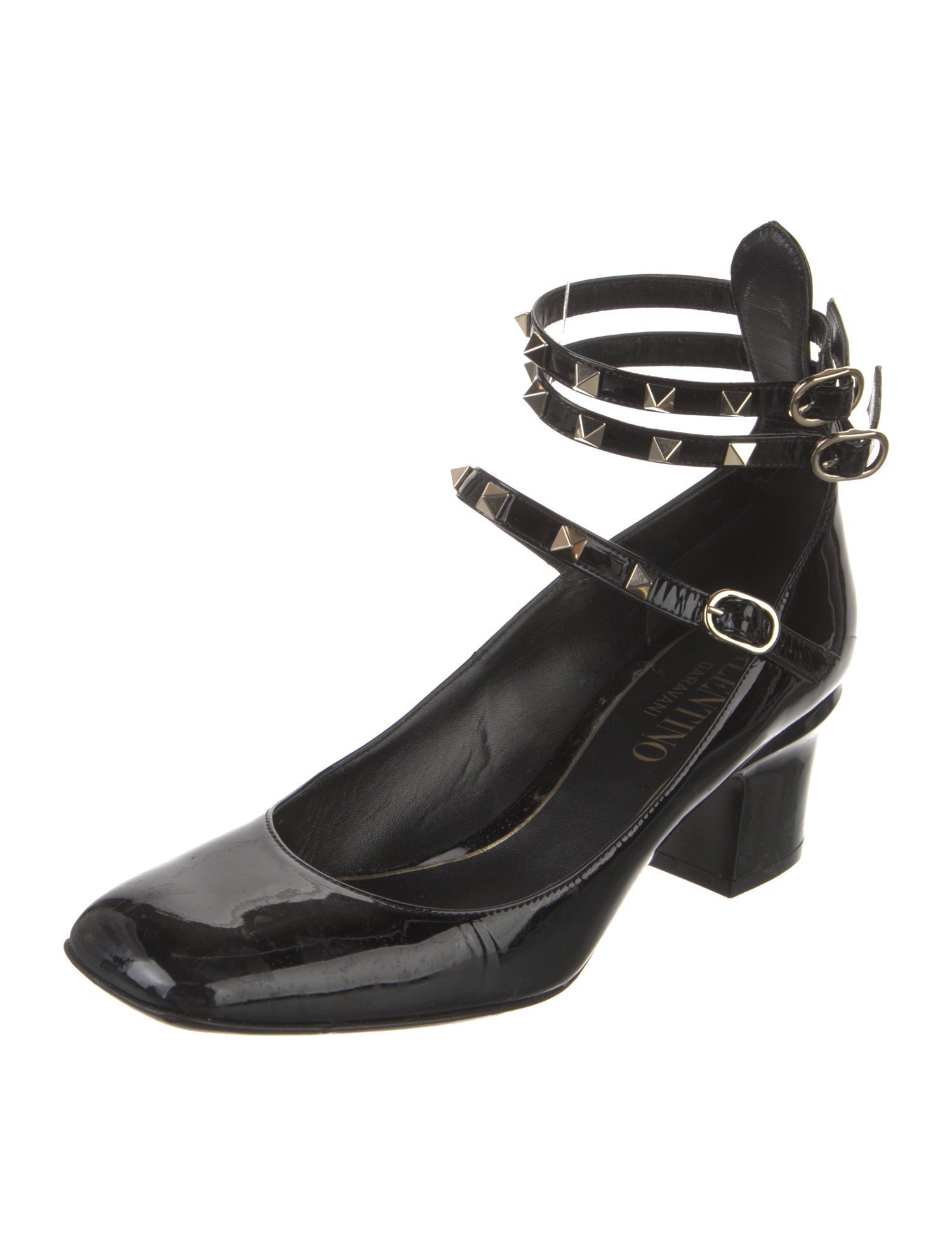 Valentino Rockstud Accents Patent Leather Pumps