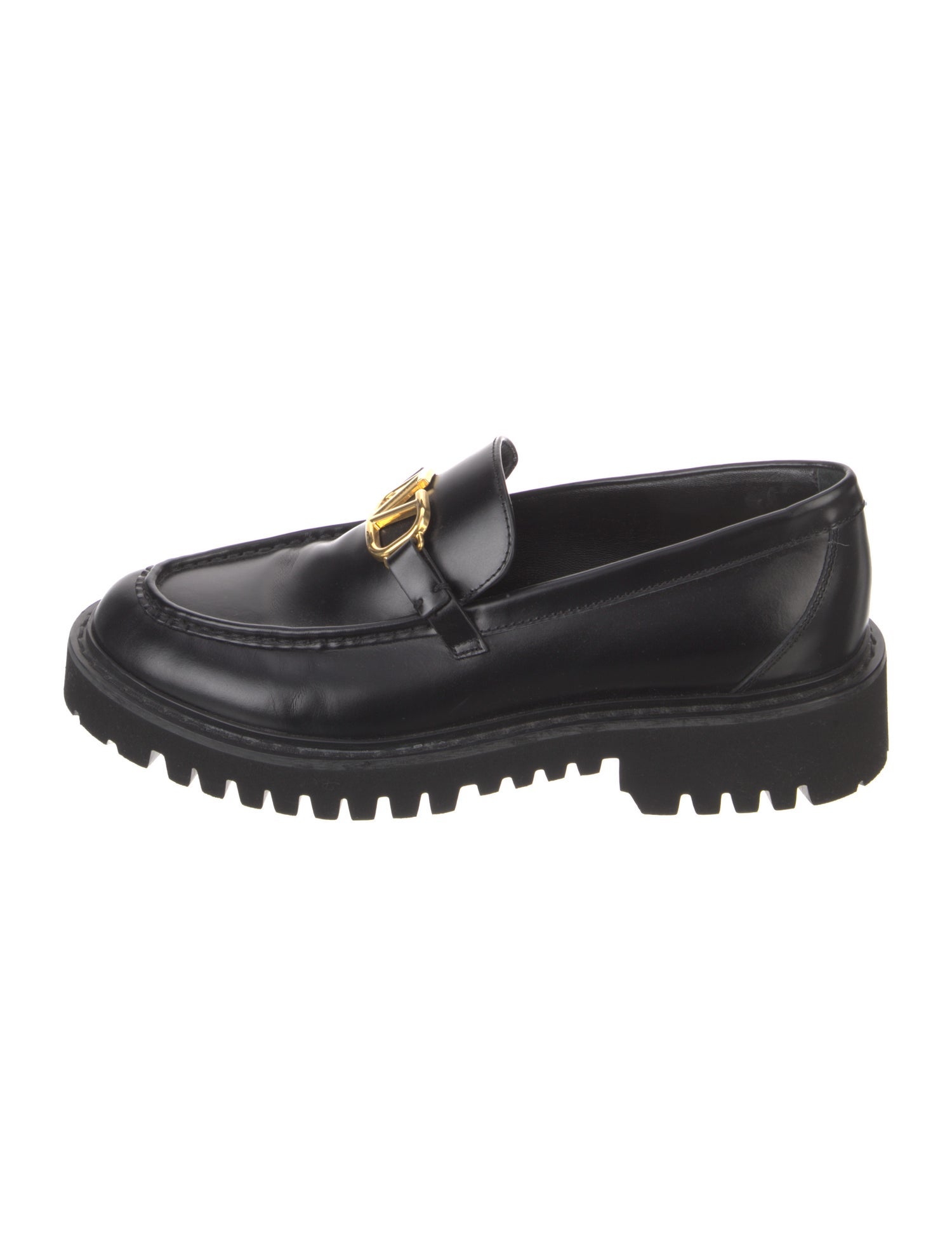Valentino Signature Logo Leather Loafers