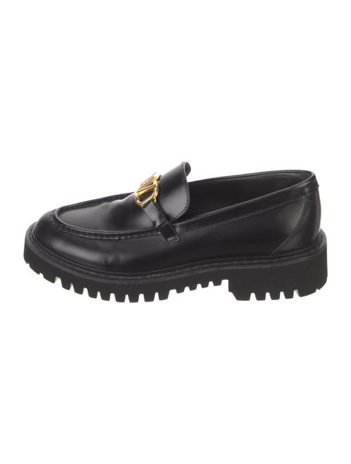 Valentino Signature Logo Leather Loafers