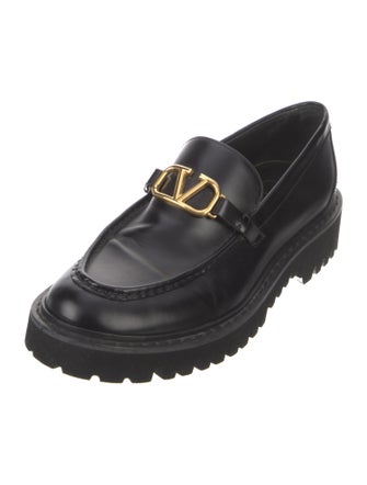 Valentino Signature Logo Leather Loafers