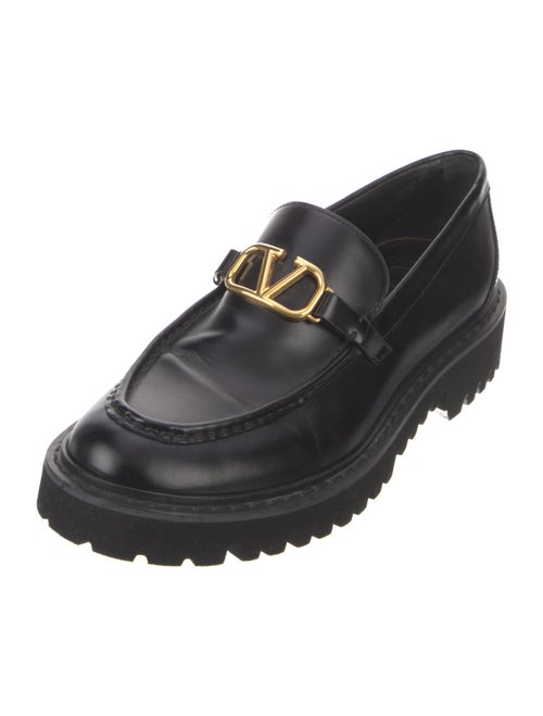 Valentino Signature Logo Leather Loafers