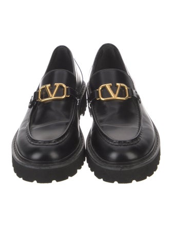 Valentino Signature Logo Leather Loafers