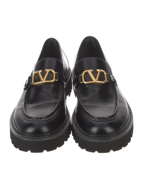 Valentino Signature Logo Leather Loafers