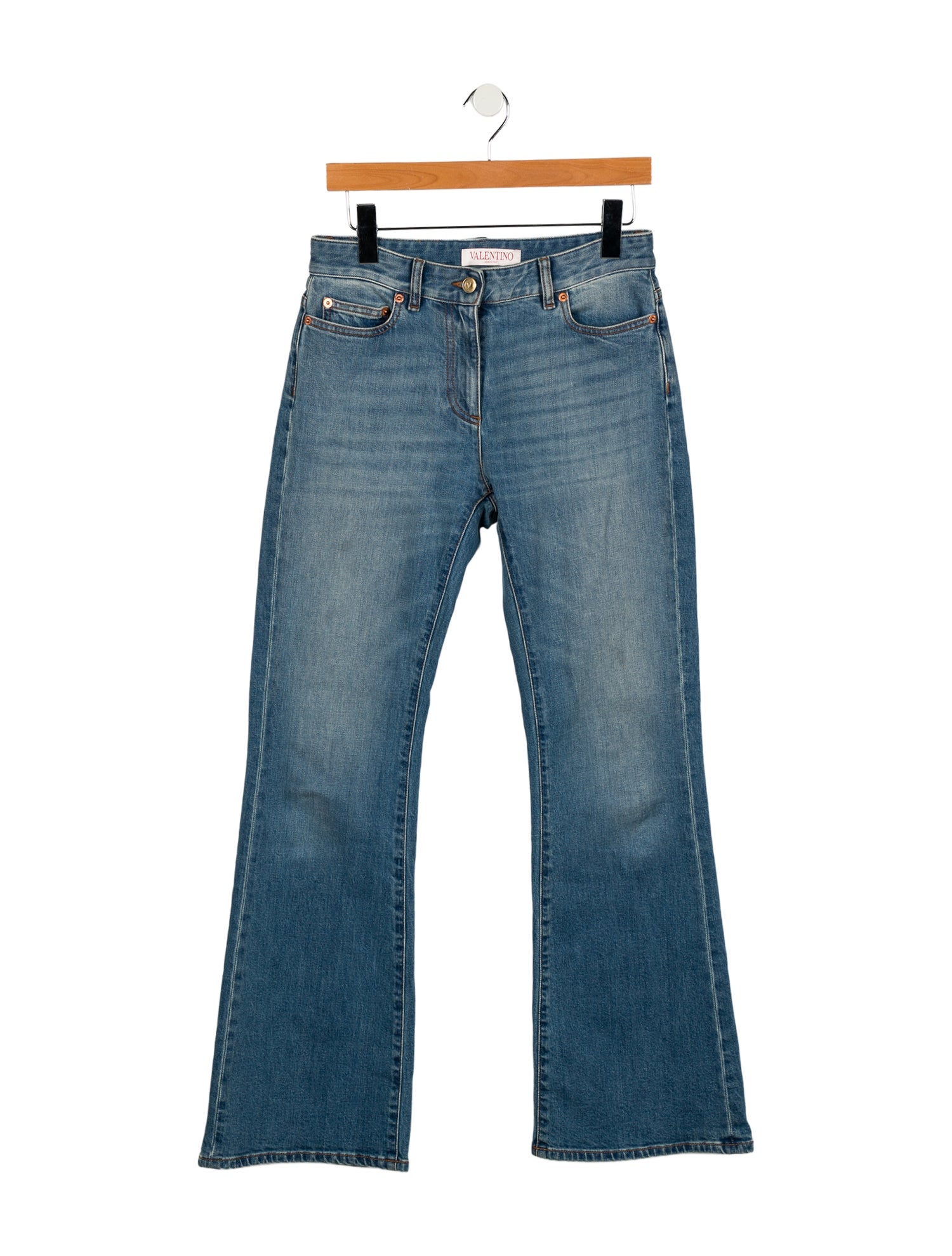 Valentino Mid-Rise Wide Leg Jeans