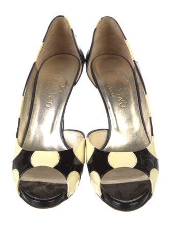 Valentino Patent Leather Polka Dot Print Pumps