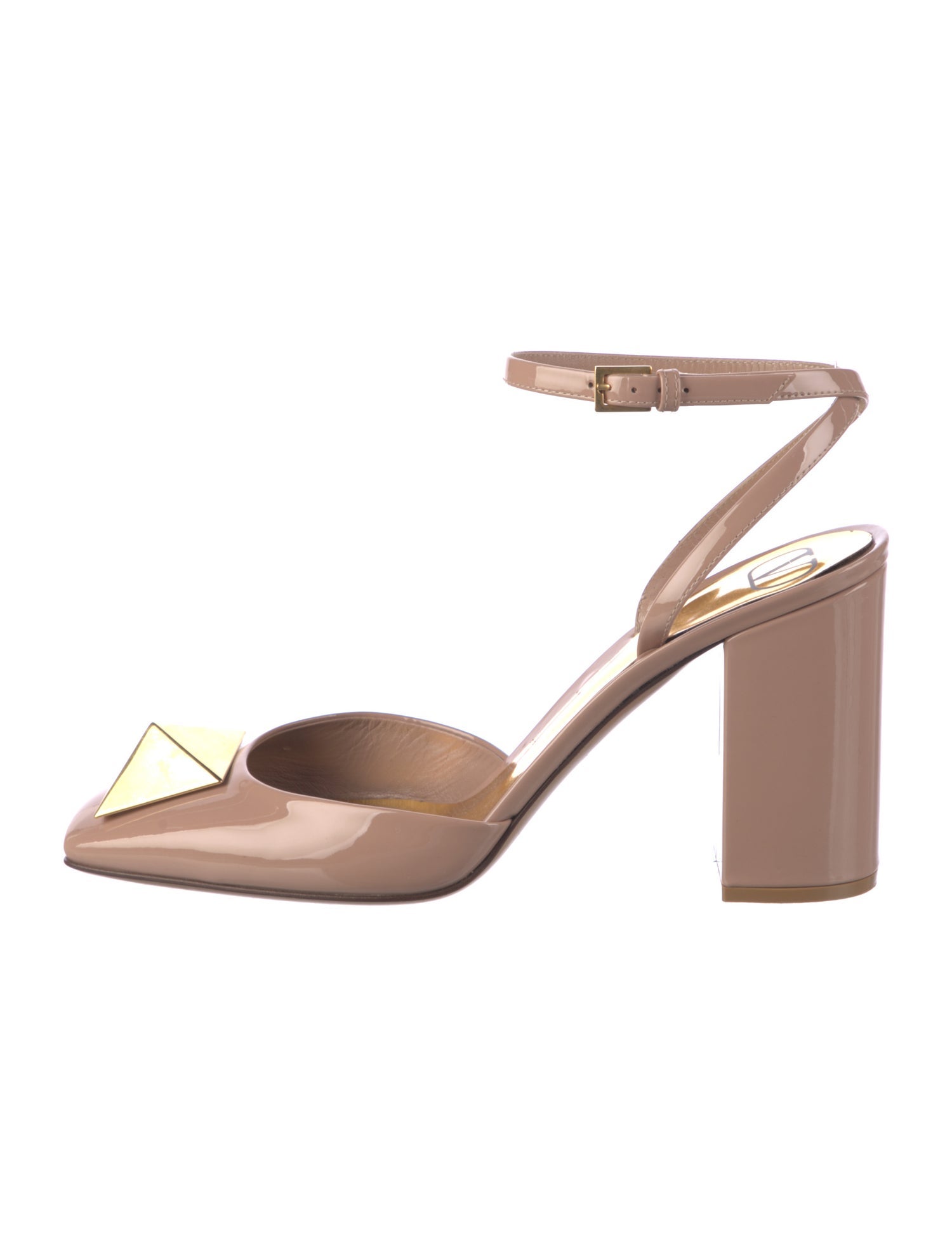 Valentino Rockstud Accents Patent Leather Slingback Pumps