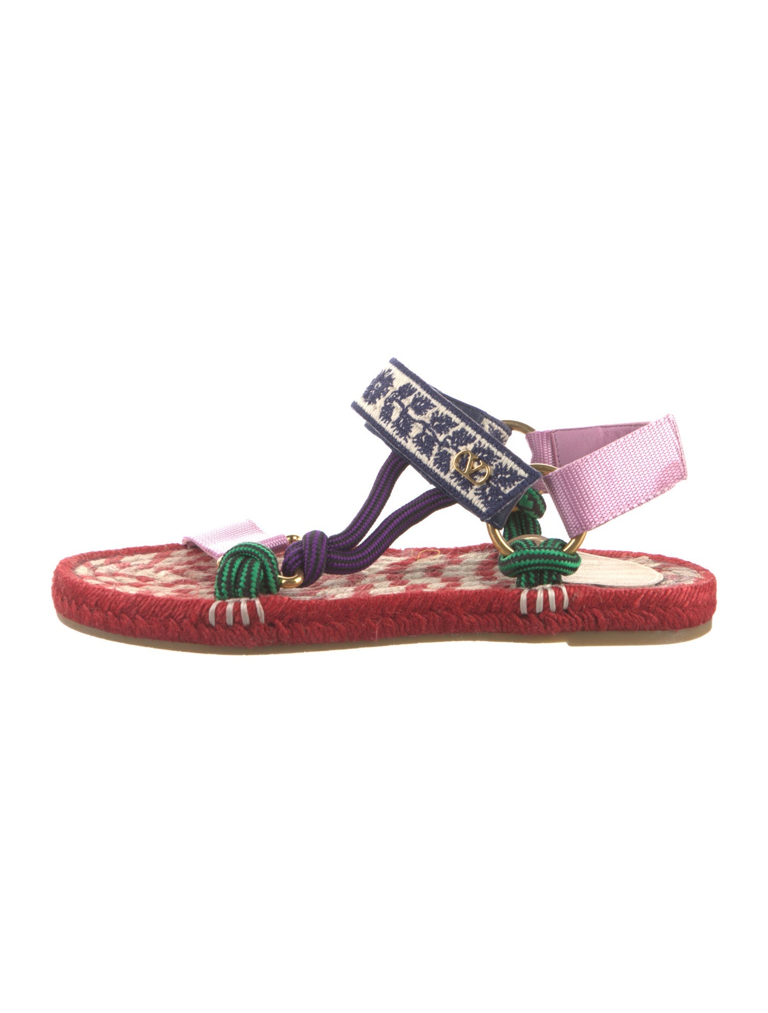 Valentino Canvas Floral Print Slingback Flats