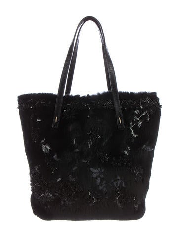 Valentino Fur Embellished Handbag