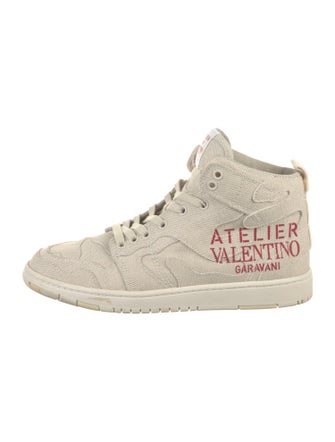 Valentino Canvas Graphic Print Sneakers